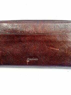 Brown Leather Men's Zip Wallet - Classic Long Wallet